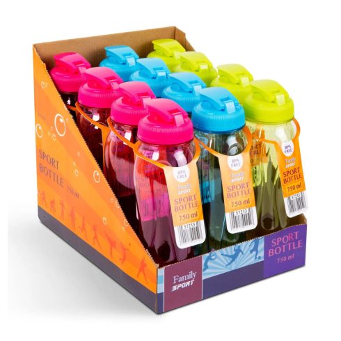 Sportkulacs, műanyag, 750 ml, 3 színben, 24050