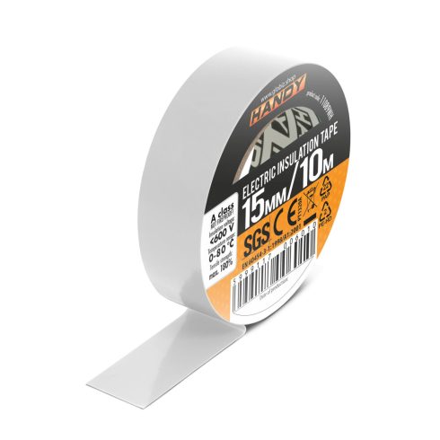 Szigetelőszalag, 15 mm, 10 méter, fehér, 24074