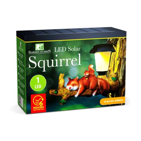 Állatfigura, akasztható mókus napelemes LED lámpa, 25 x 19 cm, 24080