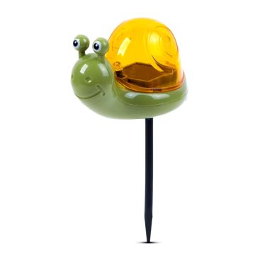   Napelemes csiga, leszúrható LED-es fehér lámpa, 10 x 15 cm, 24084