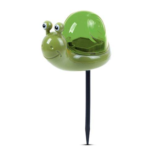 Napelemes csiga, leszúrható LED-es fehér lámpa, 10 x 15 cm, 24084