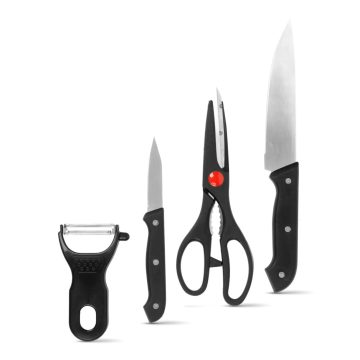 Konyhai késkészlet hámozóval és ollóval, 24092