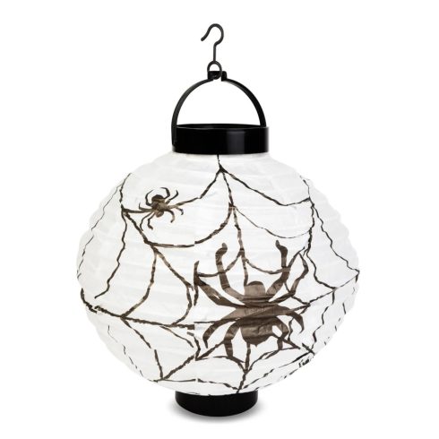 Halloween LED-es lampion, pókháló, 2 x AAA, 20 cm, 24147