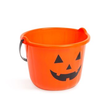 Halloween műanyag vödör, tök, 20 x 15 cm, 24159