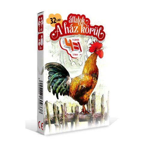 Állatok a ház körül, 4 az 1-ben kártyajáték csomag, 25500