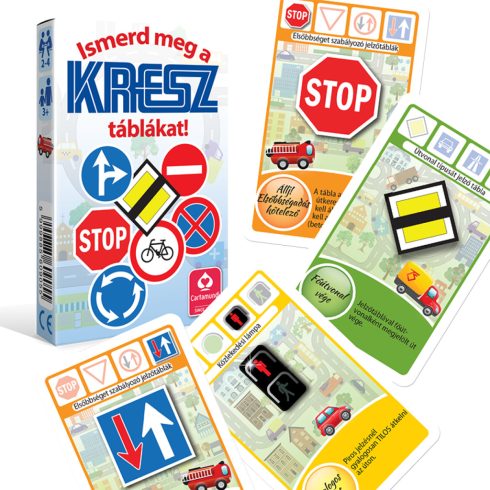 KRESZ tábla oktató kvartett kártya - 25508