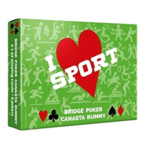 I love sport, francia kártyajáték csomag, bridge, römi, 110 lap + 6 joker, 25513