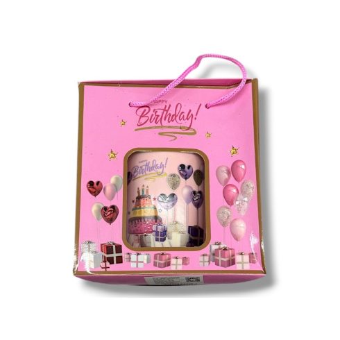 Bögre szett, Happy Birthday, 200 ml, bögre + kanál, 26052
