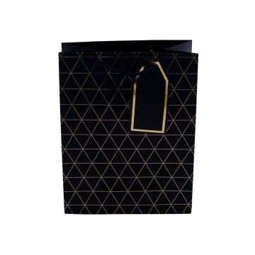 Háromszög mintás papírtasak, 18 x 23 x 10 cm, 31267