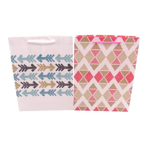 Papírtasak, mintás, 23 x 30 x 8 cm, 32212
