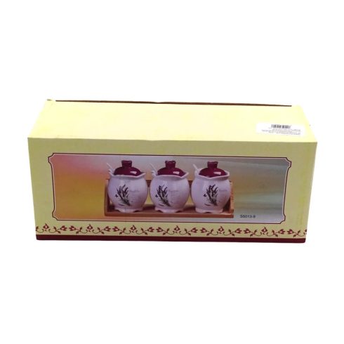 Kerámia fűszertartó, 3 darabos szett, levendula, 32399