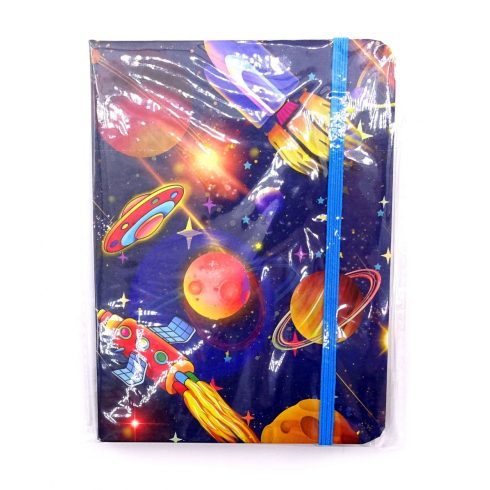 Notesz - világűr díszítéssel - 10 x 15 cm - 80 lapos - 32465