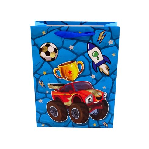 Papírtasak, járműves, 18 x 23 x 8 cm, 32585