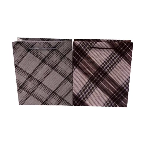 Kockás papírtasak, 26 x 32 x 10 cm, 32637