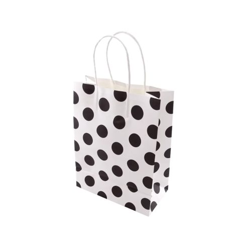 Papírtasak, pöttyös, 15 x 21 x 8 cm, 32647