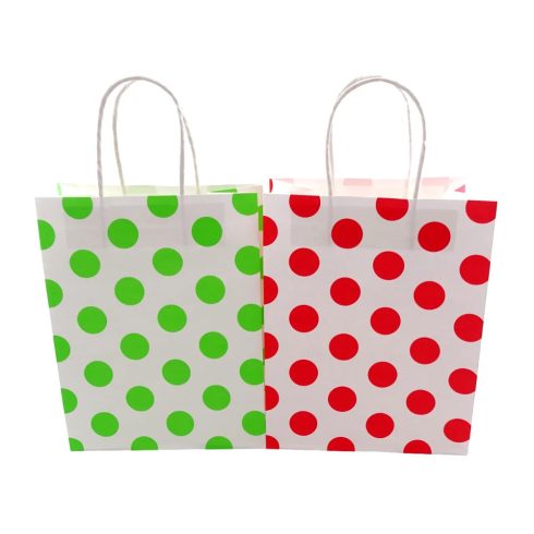 Papírtasak, pöttyös, 21 x 27 x 11 cm, 32648