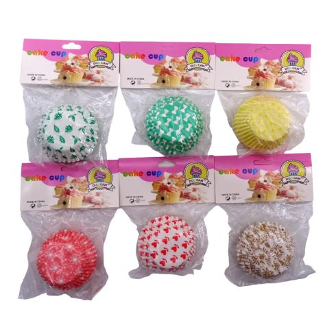 Színes muffin papír csomag zacskóban, 100 darabos csomag, 10 cm, 32863