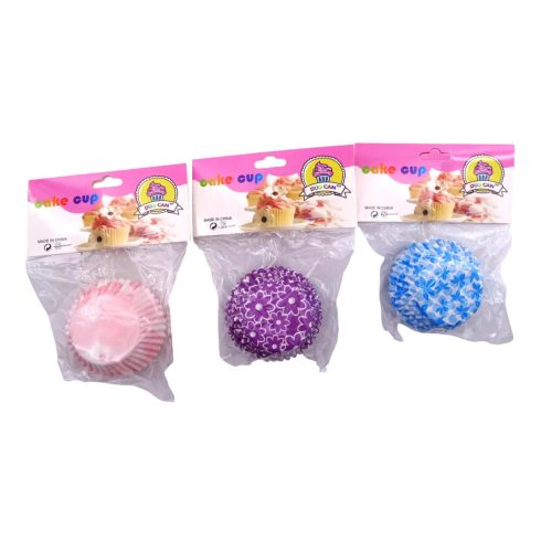Színes muffin papír csomag zacskóban, 100 darabos csomag, 10 cm, 32863