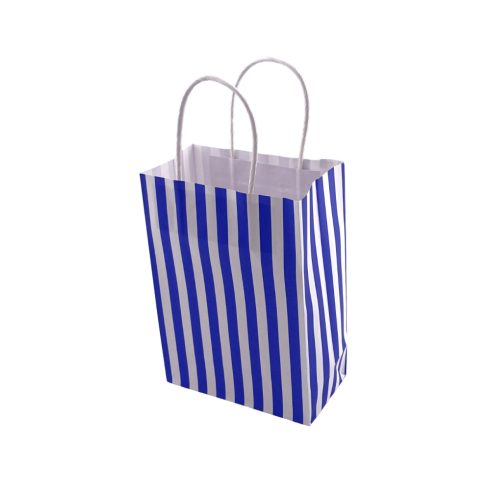 Papírtasak, csíkos, 15 x 21 x 8 cm, 32917