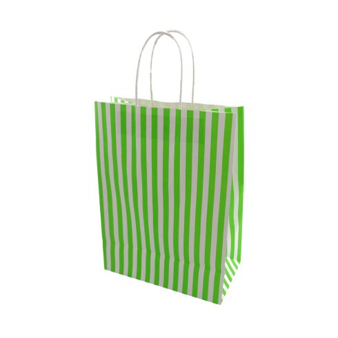 Papírtasak, csíkos, 25 x 32 x 12 cm, 32921