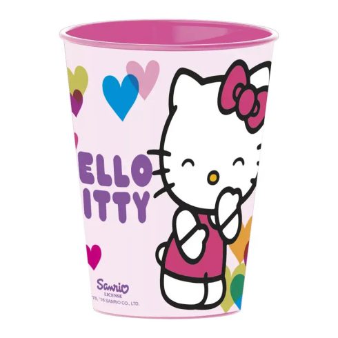 Műanyag Hello Kitty szív kispohár, 40123