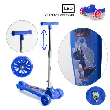 Gyerek roller LED kerekekkel, kék, 40198