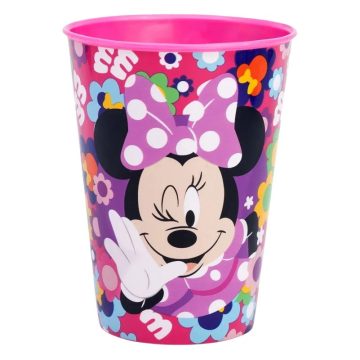 Minnie egér, műanyag pohár, 260 ml, virágos, 40272