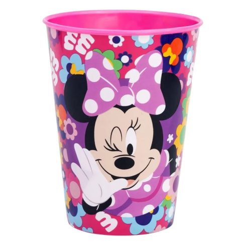 Minnie egér, műanyag pohár, 260 ml, virágos, 40272