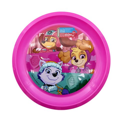 Mancs őrjárat, lányos, mikrózható, műanyag lapostányér, 40396