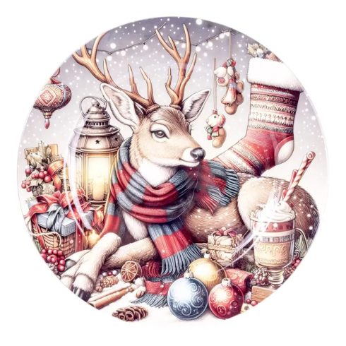 Műanyag tálca, szarvas + zokni, 33 cm - 40515