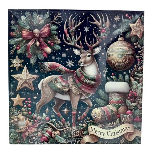 Műanyag tálca, négyzet, szarvas 30x30 cm - 40516