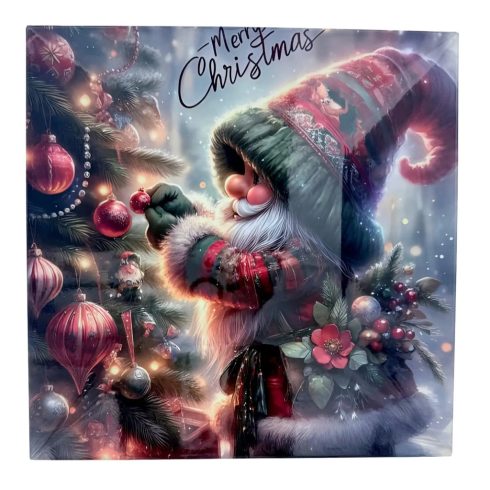 Műanyag tálca, négyzet, törpe + dísz 30x30 cm - 40518