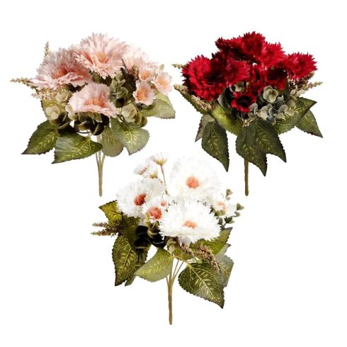 Gerbera + eukaliptusz csokor, 10 virágos, 30 cm, 40969