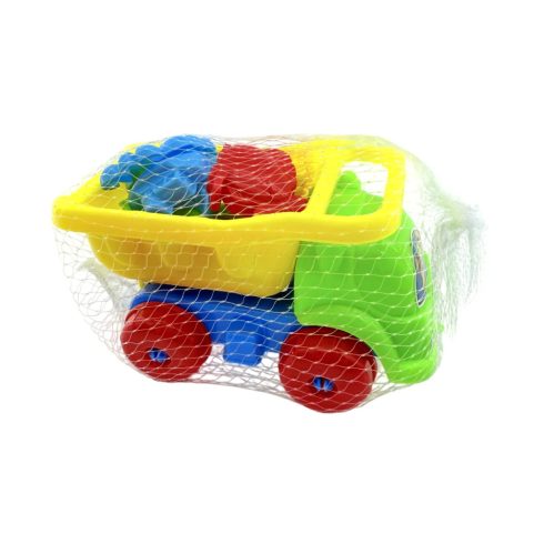 Homokozó játékszett dömperrel hálóban, 45222