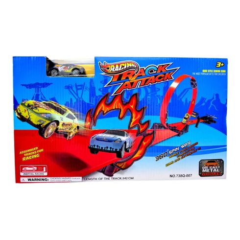 Kilövős autópálya játékszett dobozban, 45596