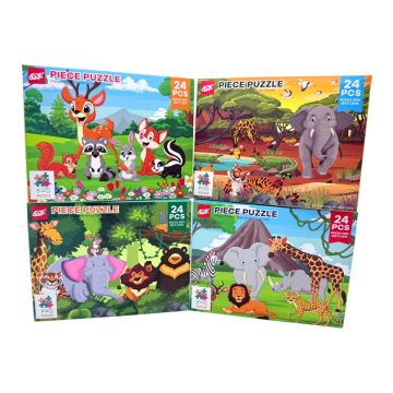 Mini Állatok puzzle dobozban, 24 darabos csomag, 46030