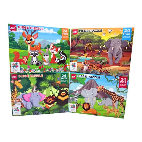 Mini Állatok puzzle dobozban, 24 darabos csomag, 46030