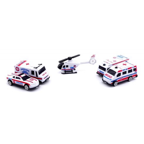 Mentő járművek dobozban - 5 darabos szett - 46415