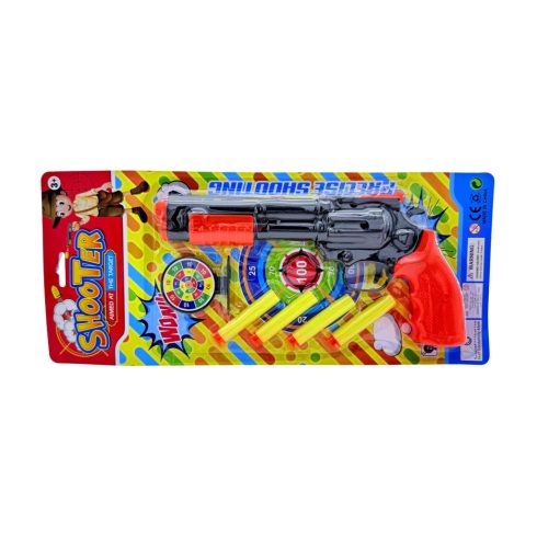Szivacskilövő pisztoly játékszett lapon, 46860