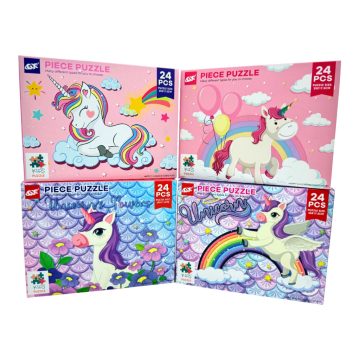 Mini Unikornis puzzle dobozban, 24 darabos csomag, 47182
