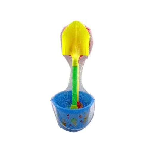 Homokozó szett + vödör, ásó és lapát hálóban, 47364