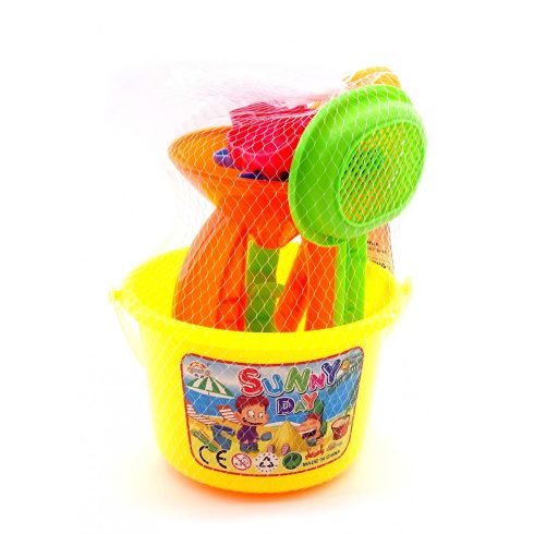 Homokozó szett + vödör hálóban - 47367