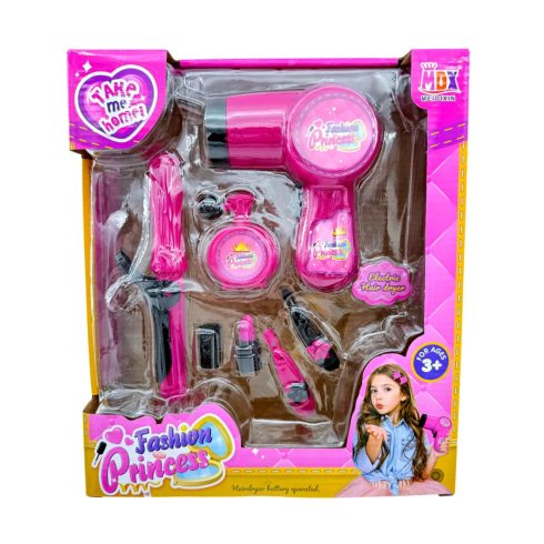 Hajszárító játékszett dobozban, elemes, 47440