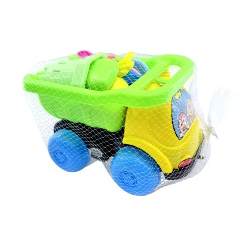 Homokozó játékszett dömperrel hálóban, 47507