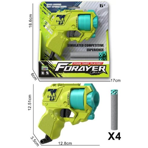 Szivacskilövő pisztoly játékszett dobozban, 47919