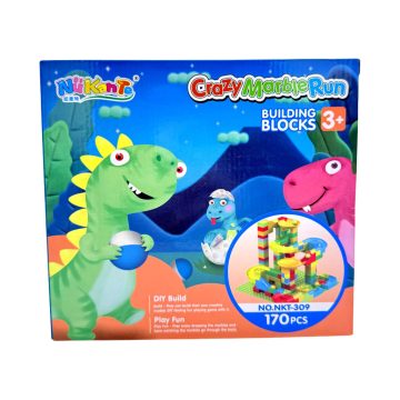 Golyópálya építő játékszett dobozban, 48493