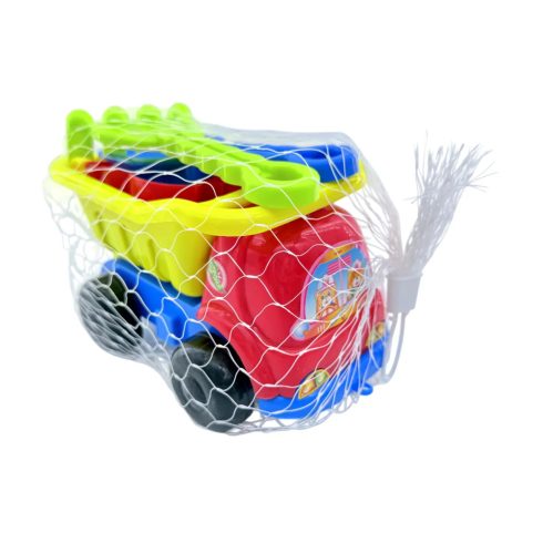 Homokozó játékszett dömperrel hálóban, 48683