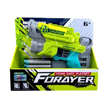 Szivacskilövő pisztoly játékszett dobozban, 48931