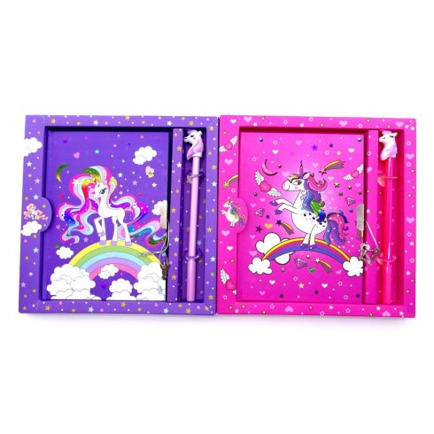 Emlékkönyv szett tollal - unikornisos díszítéssel - 50 lapos - 70549