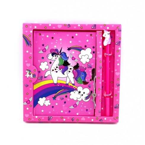 Emlékkönyv szett tollal - unikornisos díszítéssel - 50 lapos - 70549